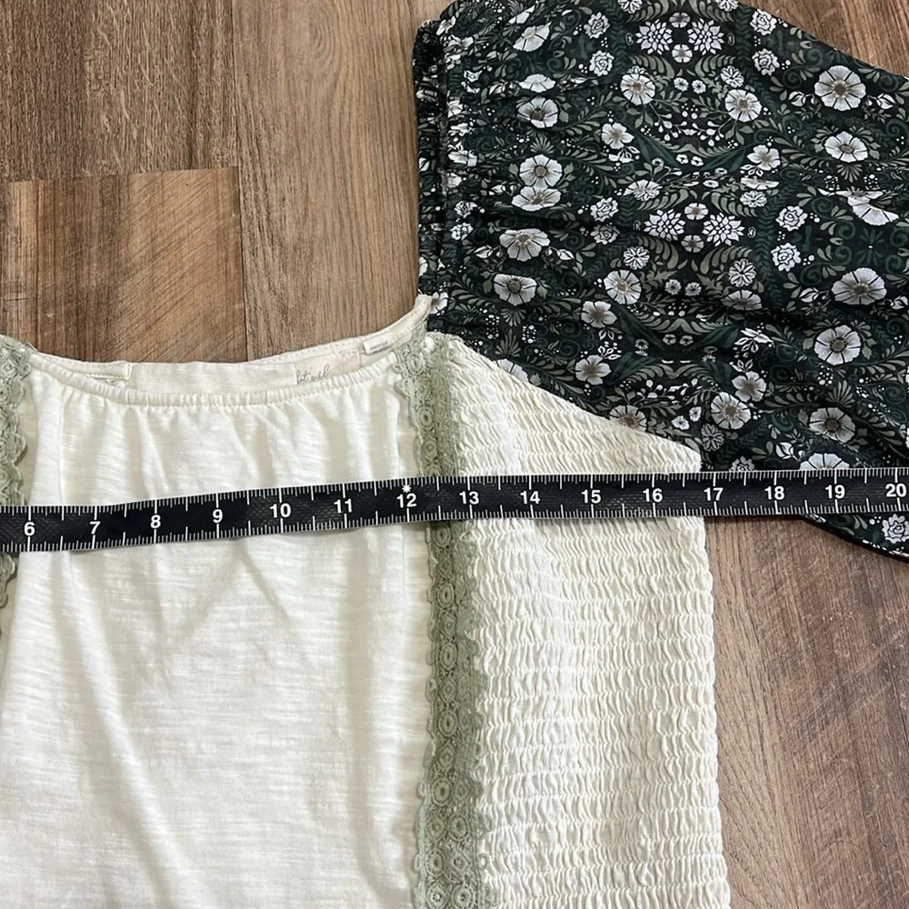 Anthropologie Forever That Girl Moss Shabby Chic Corset Back Shirt Size Medium M